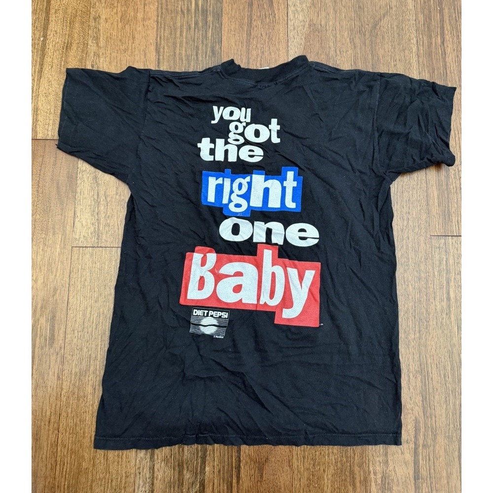 Sun Sportswear Vintage 90s Diet Pepsi Drink Promo T Shirt Black Size Medium